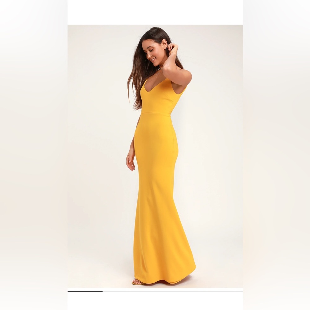 Lulu's Gold Sheath Maxi Dress